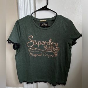 Superdry tee with lace detail
